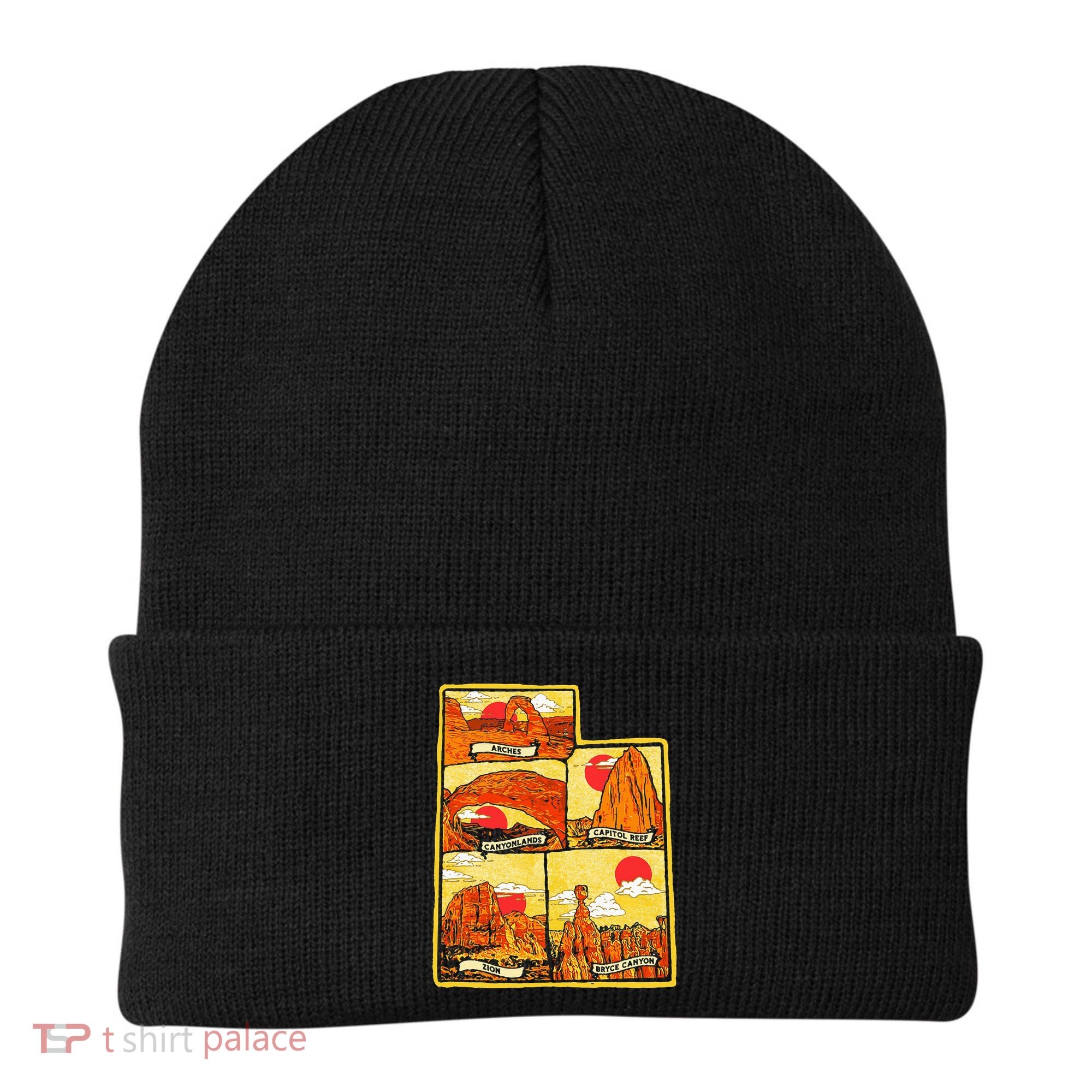 State of Utah Five National Parks Arches Zion Capitol Bryce Beanie