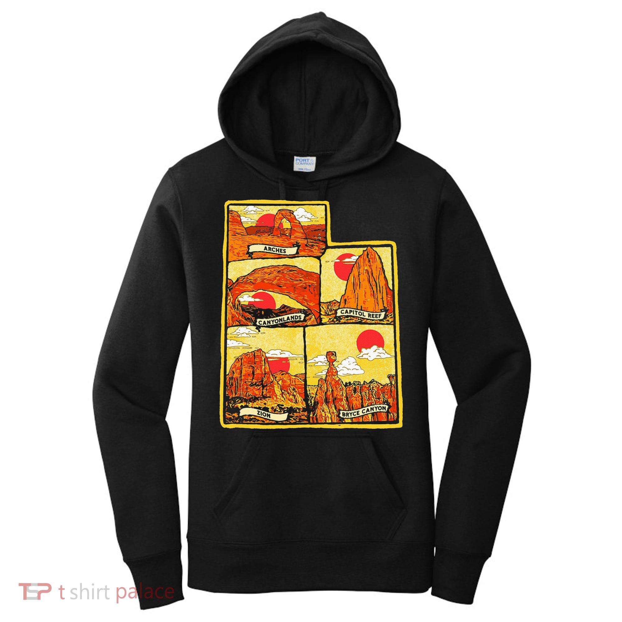 State of Utah Five National Parks Arches Zion Capitol Bryce Women's Hoodie