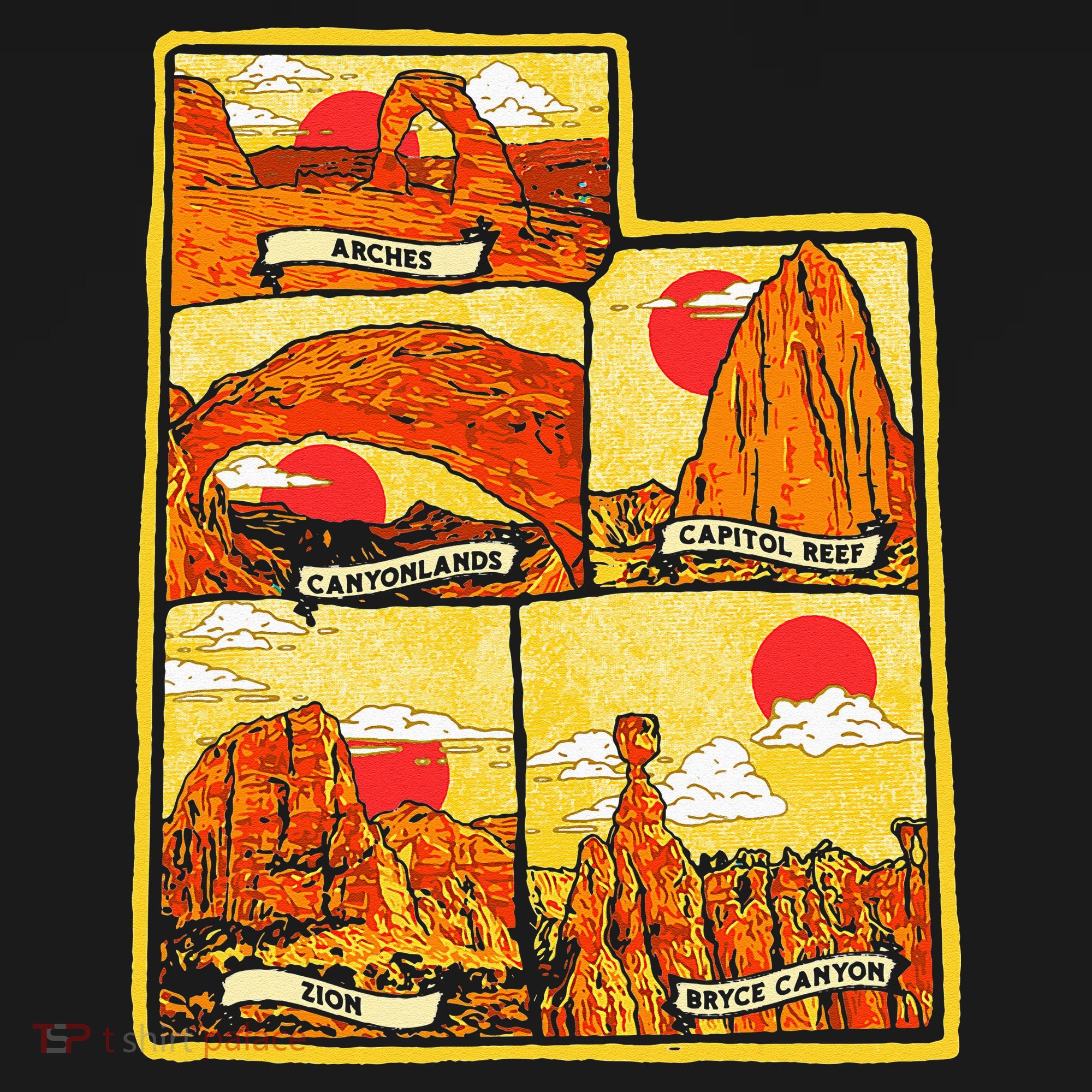State of Utah Five National Parks Arches Zion Capitol Bryce Women's Hoodie