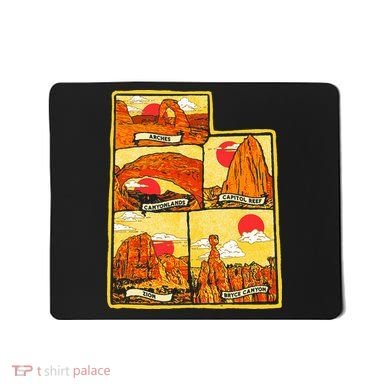 State of Utah Five National Parks Arches Zion Capitol Bryce Mousepad