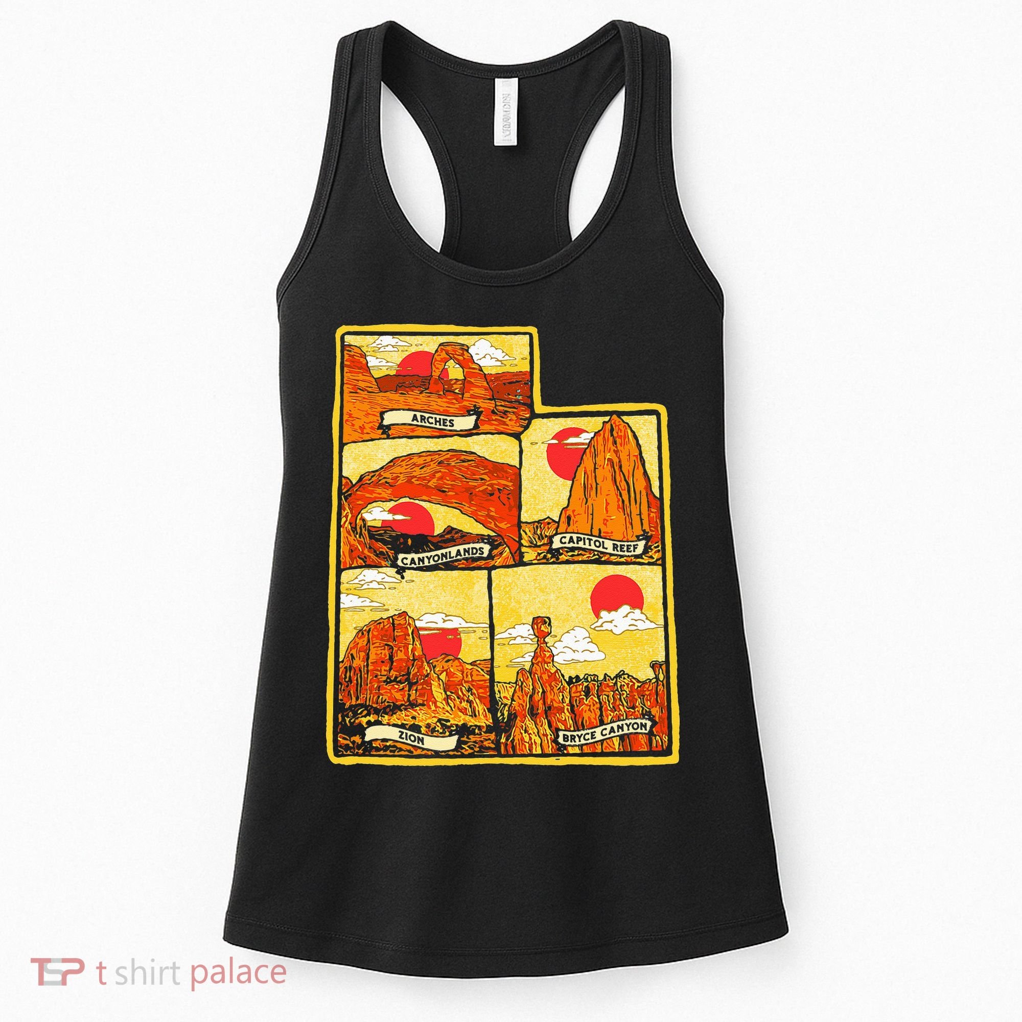 State of Utah Five National Parks Arches Zion Capitol Bryce Women's Tank Top