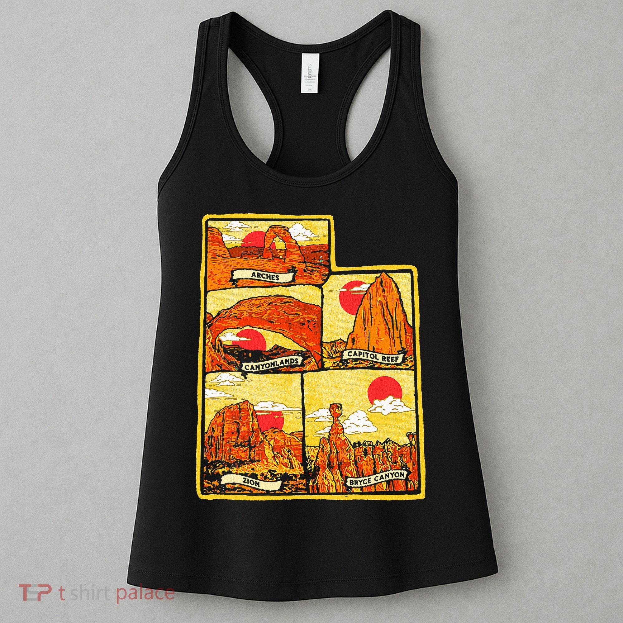 State of Utah Five National Parks Arches Zion Capitol Bryce Women's Tank Top