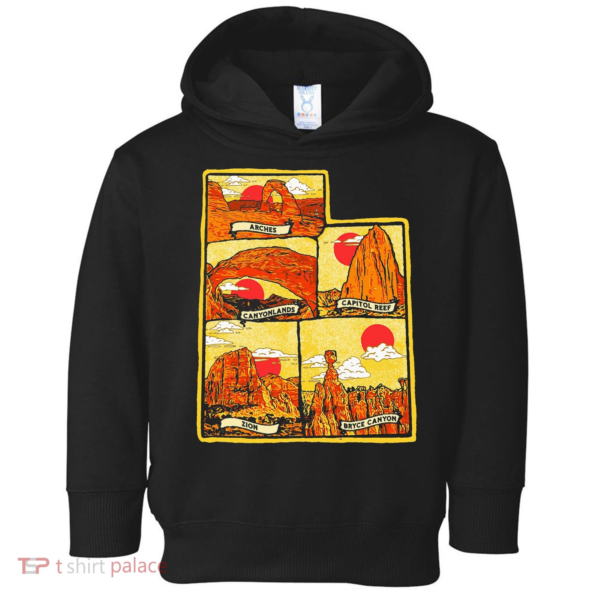 State of Utah Five National Parks Arches Zion Capitol Bryce Toddler Hoodie