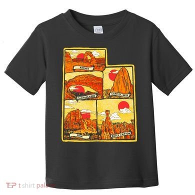 State of Utah Five National Parks Arches Zion Capitol Bryce Toddler T-Shirt