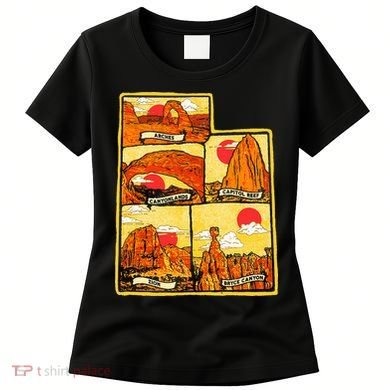 State of Utah Five National Parks Arches Zion Capitol Bryce Women's T-Shirt