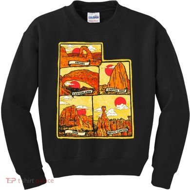 State of Utah Five National Parks Arches Zion Capitol Bryce Kids Sweatshirt