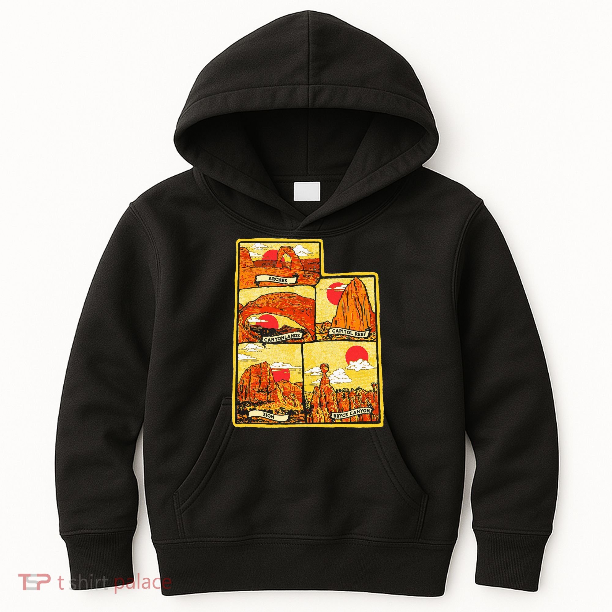 State of Utah Five National Parks Arches Zion Capitol Bryce Kids Hoodie