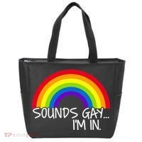 Sounds Gay I'm In Funny LGBT Tote Bag thumb 0
