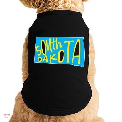 South Dakota Hand Drawn State Outline Doggie Tank