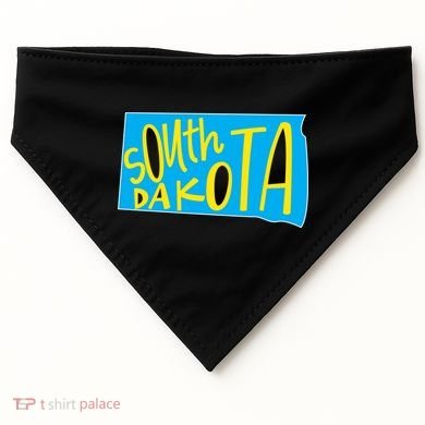 South Dakota Hand Drawn State Outline USA-Made Doggie Bandana