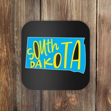 South Dakota Hand Drawn State Outline Coaster