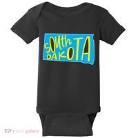 South Dakota Hand Drawn State Outline Baby Bodysuit thumb 0