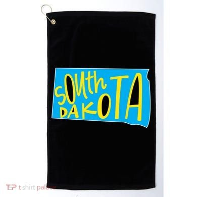 South Dakota Hand Drawn State Outline Golf Towel