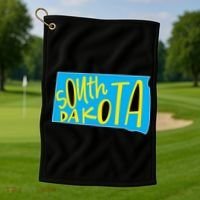 South Dakota Hand Drawn State Outline Golf Towel thumb 1