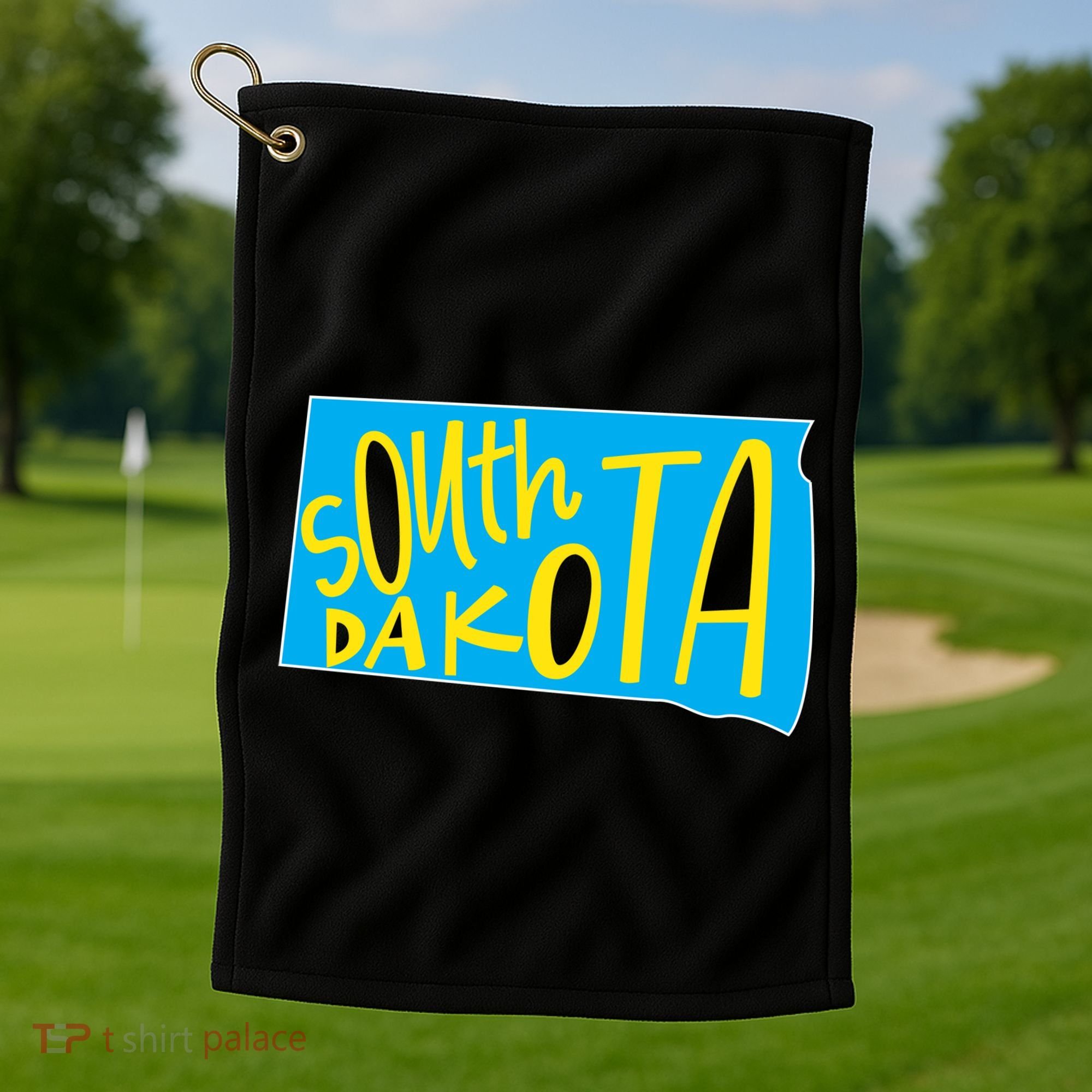 South Dakota Hand Drawn State Outline Golf Towel