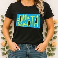 South Dakota Hand Drawn State Outline Women's T-Shirt thumb 2