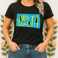 South Dakota Hand Drawn State Outline Women's T-Shirt thumb 2