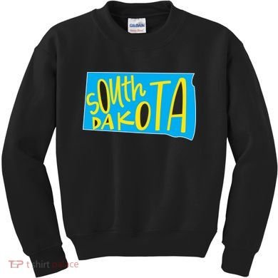 South Dakota Hand Drawn State Outline Kids Sweatshirt