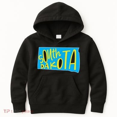 South Dakota Hand Drawn State Outline Kids Hoodie