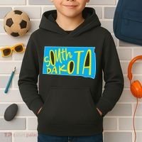 South Dakota Hand Drawn State Outline Kids Hoodie thumb 2