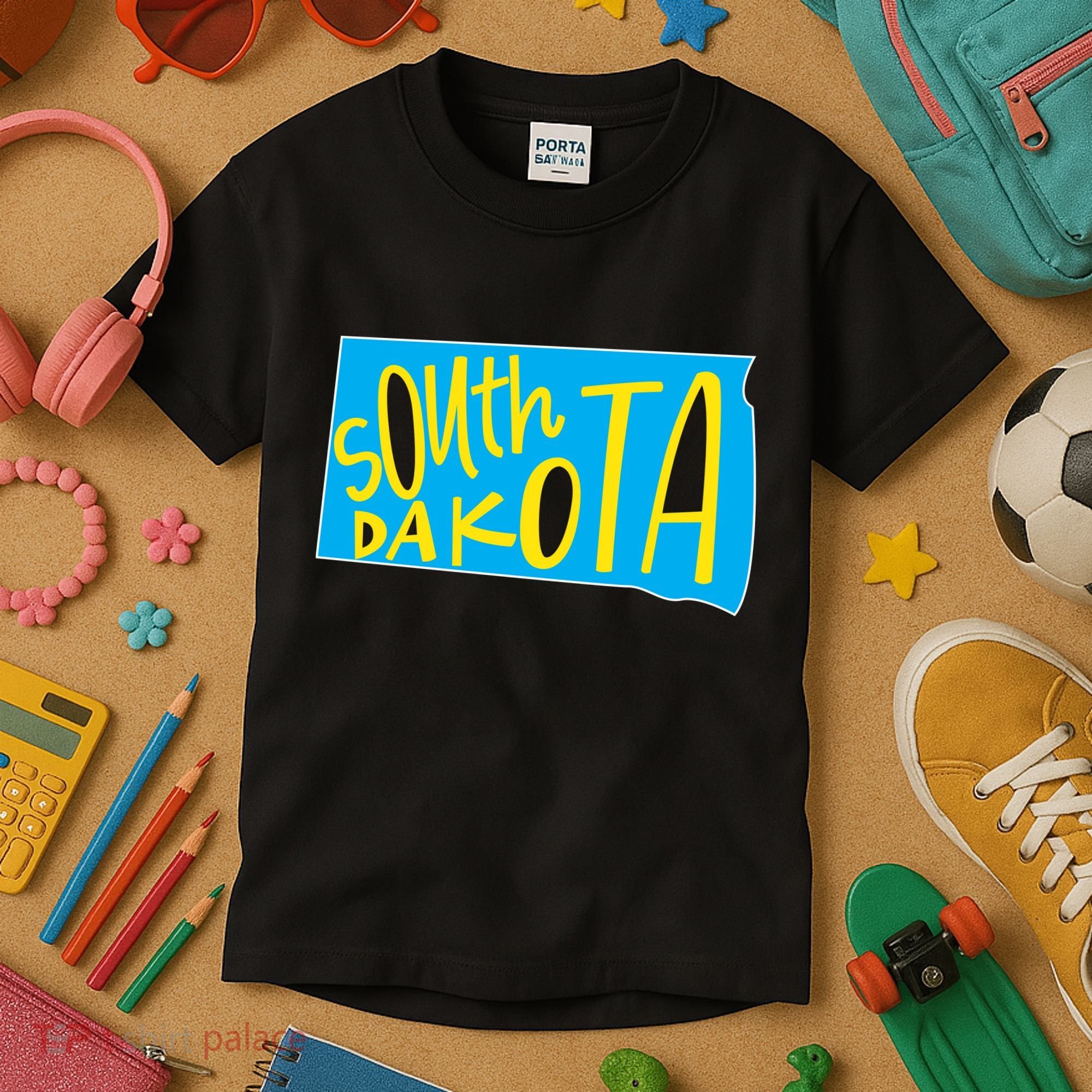 South Dakota Hand Drawn State Outline Kids T-Shirt
