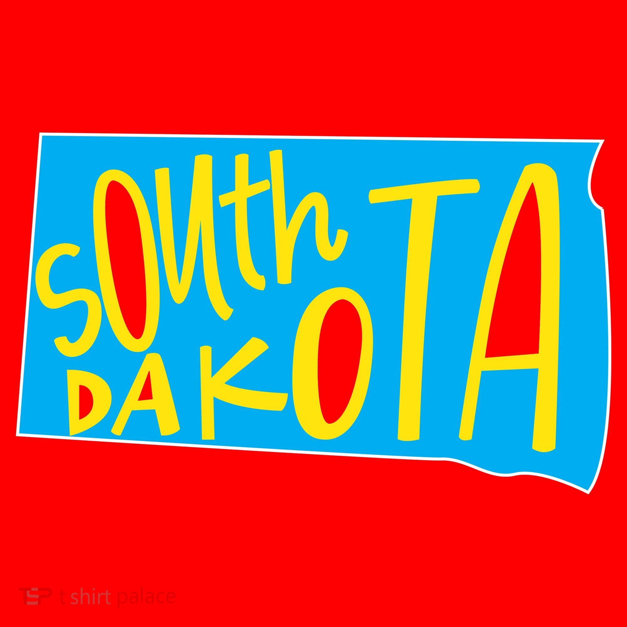 South Dakota Hand Drawn State Outline Santa Hat