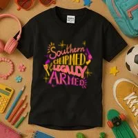 Southern Charmed Legally Armed 2nd Amendment Kids T-Shirt thumb 3