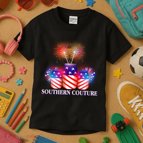 Southern Couture July 4th Kids T-Shirt