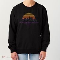 Synthwave Outrun Vaporwave City Sunset Aesthetic Women's Sweatshirt thumb 0