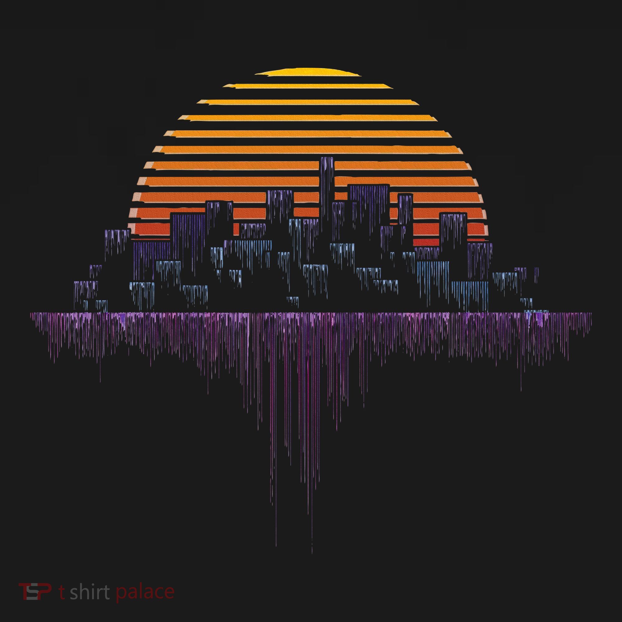 Synthwave Outrun Vaporwave City Sunset Aesthetic Long Sleeve Shirt