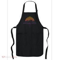 Synthwave Outrun Vaporwave City Sunset Aesthetic Apron thumb 0