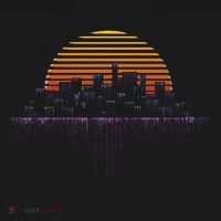 Synthwave Outrun Vaporwave City Sunset Aesthetic Apron thumb 3