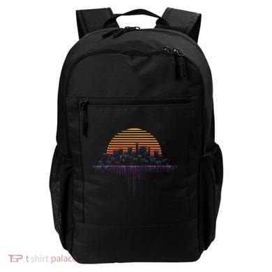Synthwave Outrun Vaporwave City Sunset Aesthetic Backpack