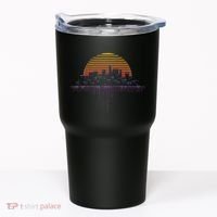 Synthwave Outrun Vaporwave City Sunset Aesthetic Tumbler thumb 0