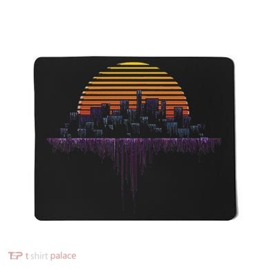 Synthwave Outrun Vaporwave City Sunset Aesthetic Mousepad