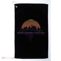 Synthwave Outrun Vaporwave City Sunset Aesthetic Golf Towel thumb 0