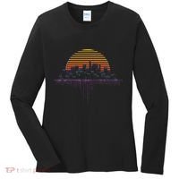 Synthwave Outrun Vaporwave City Sunset Aesthetic Women's Long Sleeve Shirt thumb 0