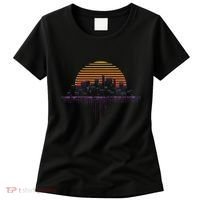 Synthwave Outrun Vaporwave City Sunset Aesthetic Women's T-Shirt thumb 0