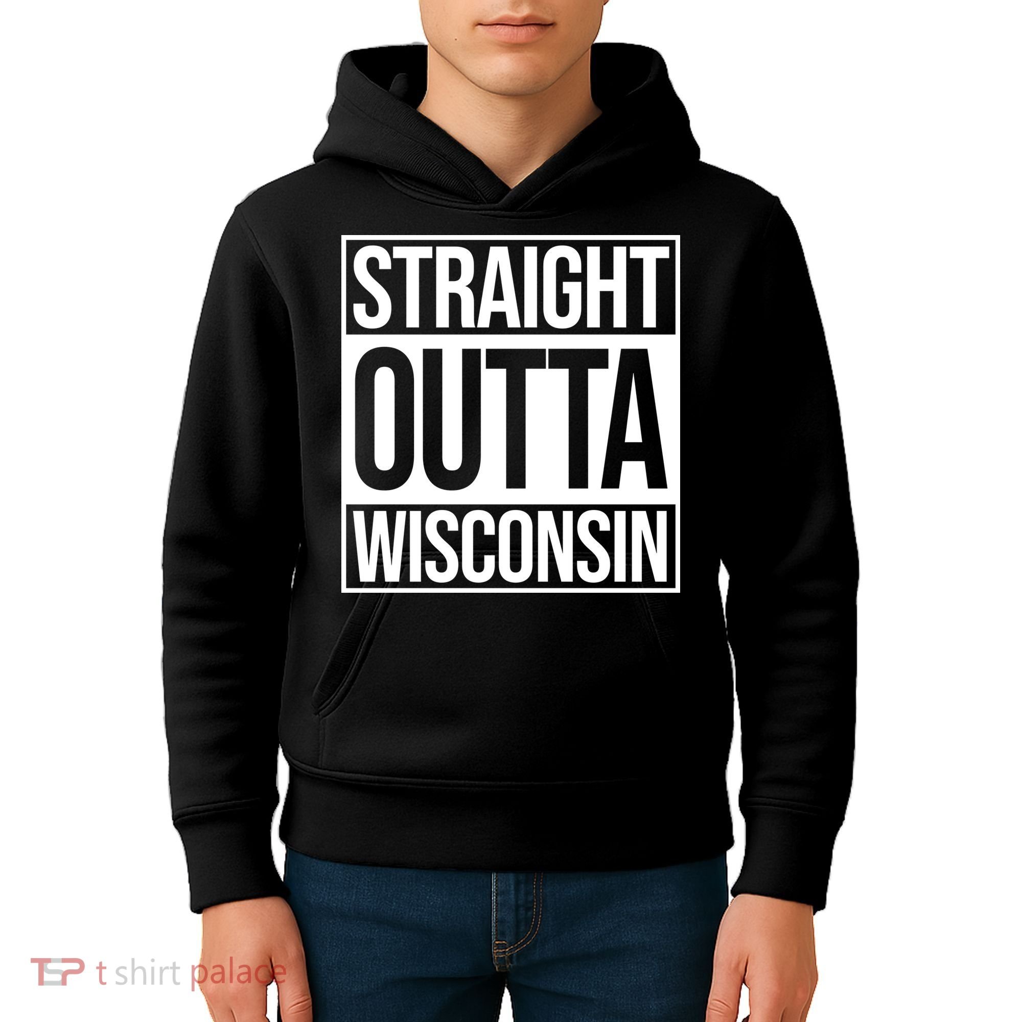 Straight Outta Wisconsin Kids Hoodie