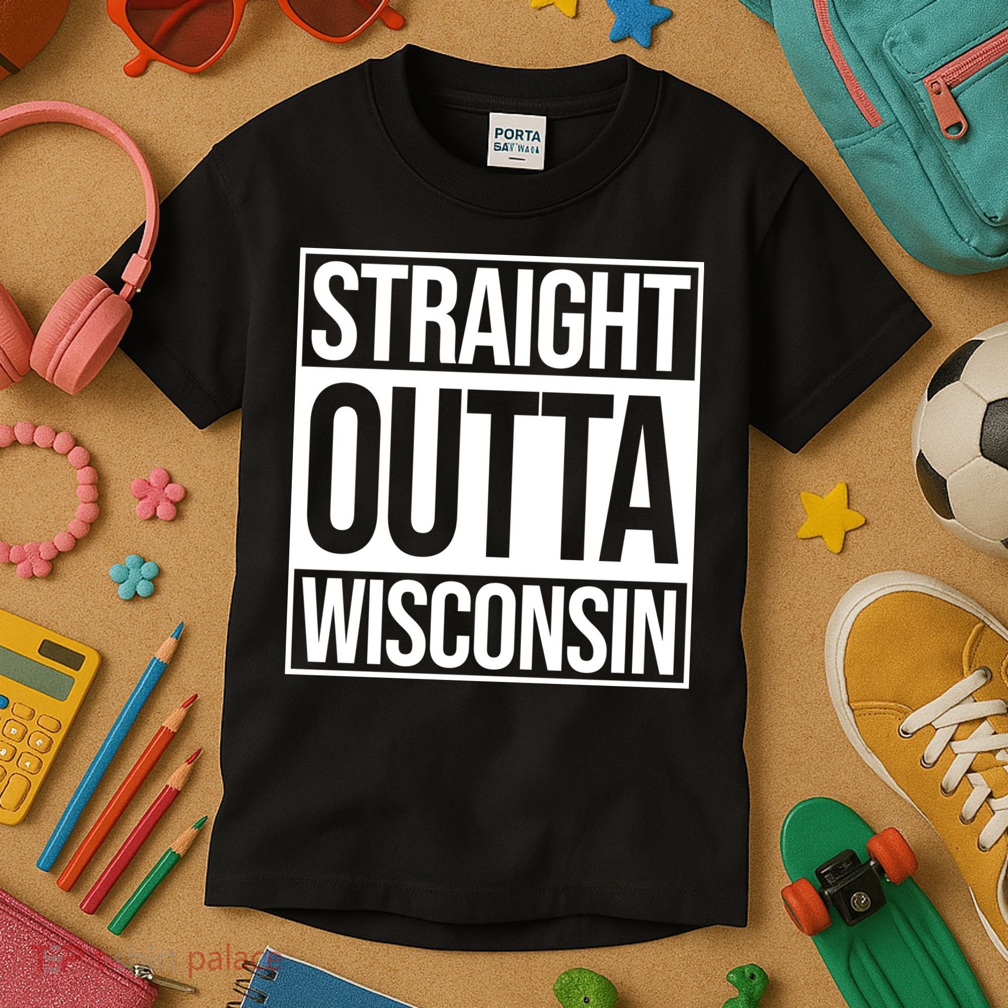 Straight Outta Wisconsin Kids T-Shirt