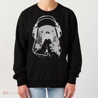 Sea Otter With Cell Phone And Headphones Gift Women's Sweatshirt thumb 0