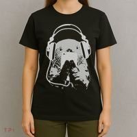 Sea Otter With Cell Phone And Headphones Gift T-Shirt thumb 4