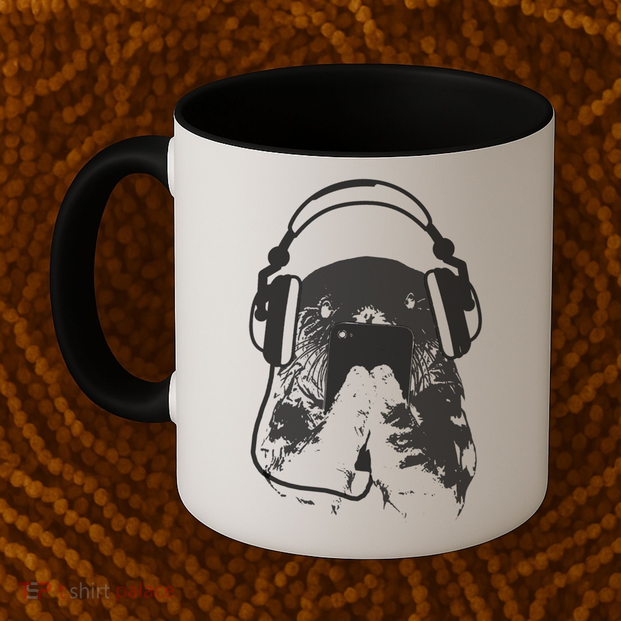 Sea Otter With Cell Phone And Headphones Gift Coffee Mug
