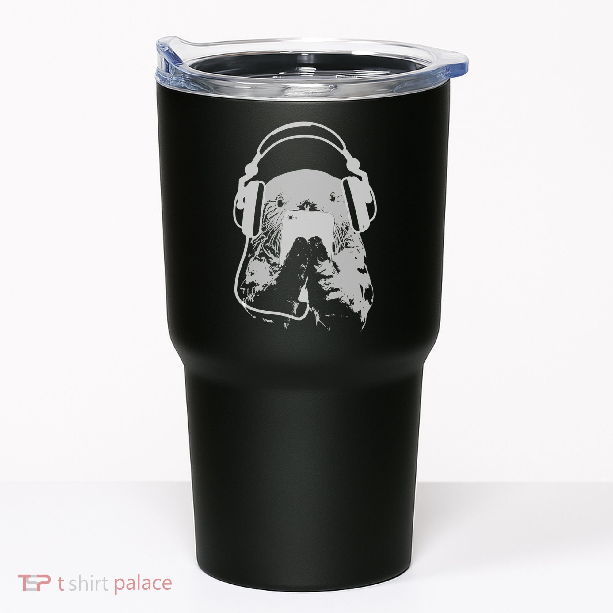 Sea Otter With Cell Phone And Headphones Gift Tumbler