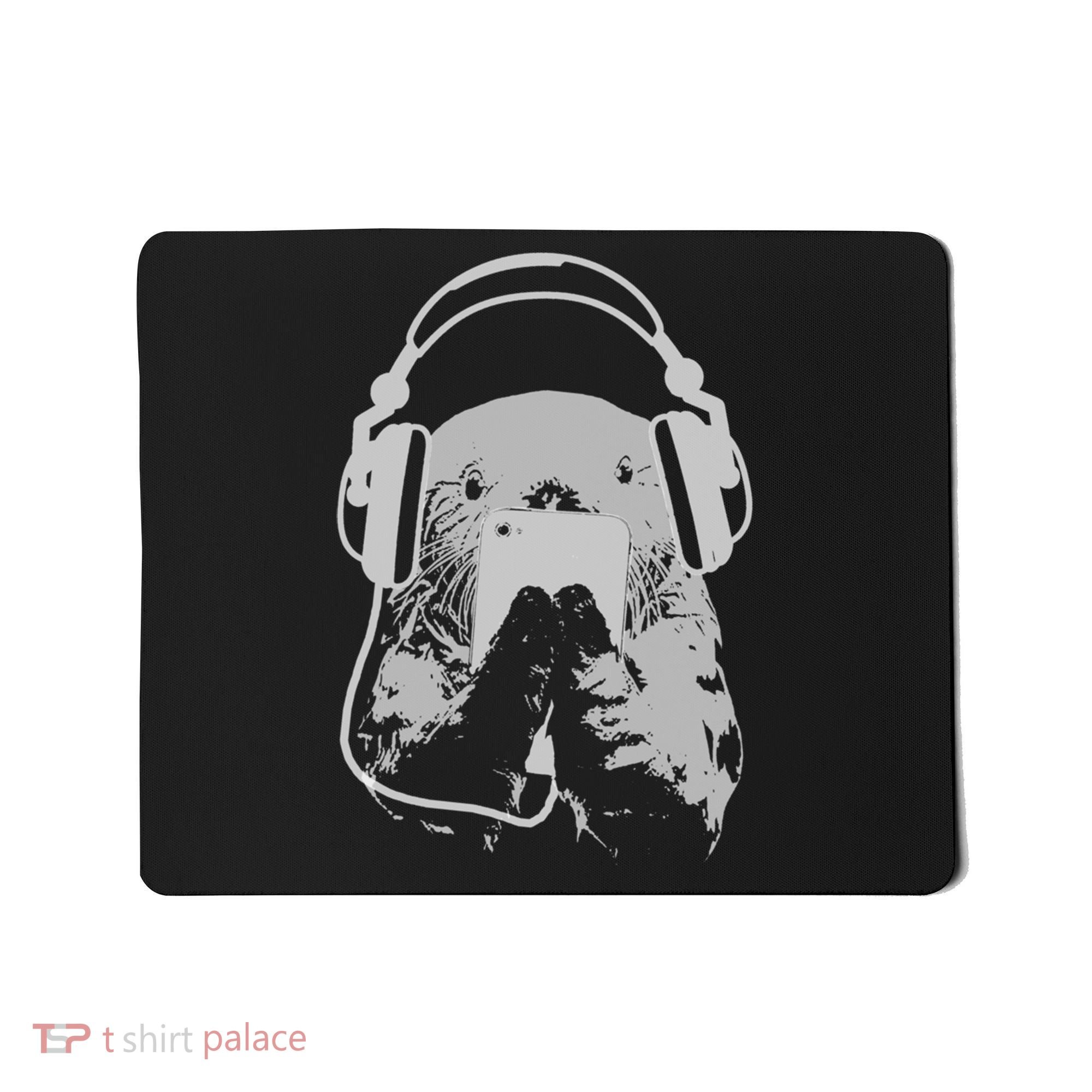 Sea Otter With Cell Phone And Headphones Gift Mousepad