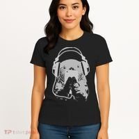 Sea Otter With Cell Phone And Headphones Gift Women's T-Shirt thumb 4