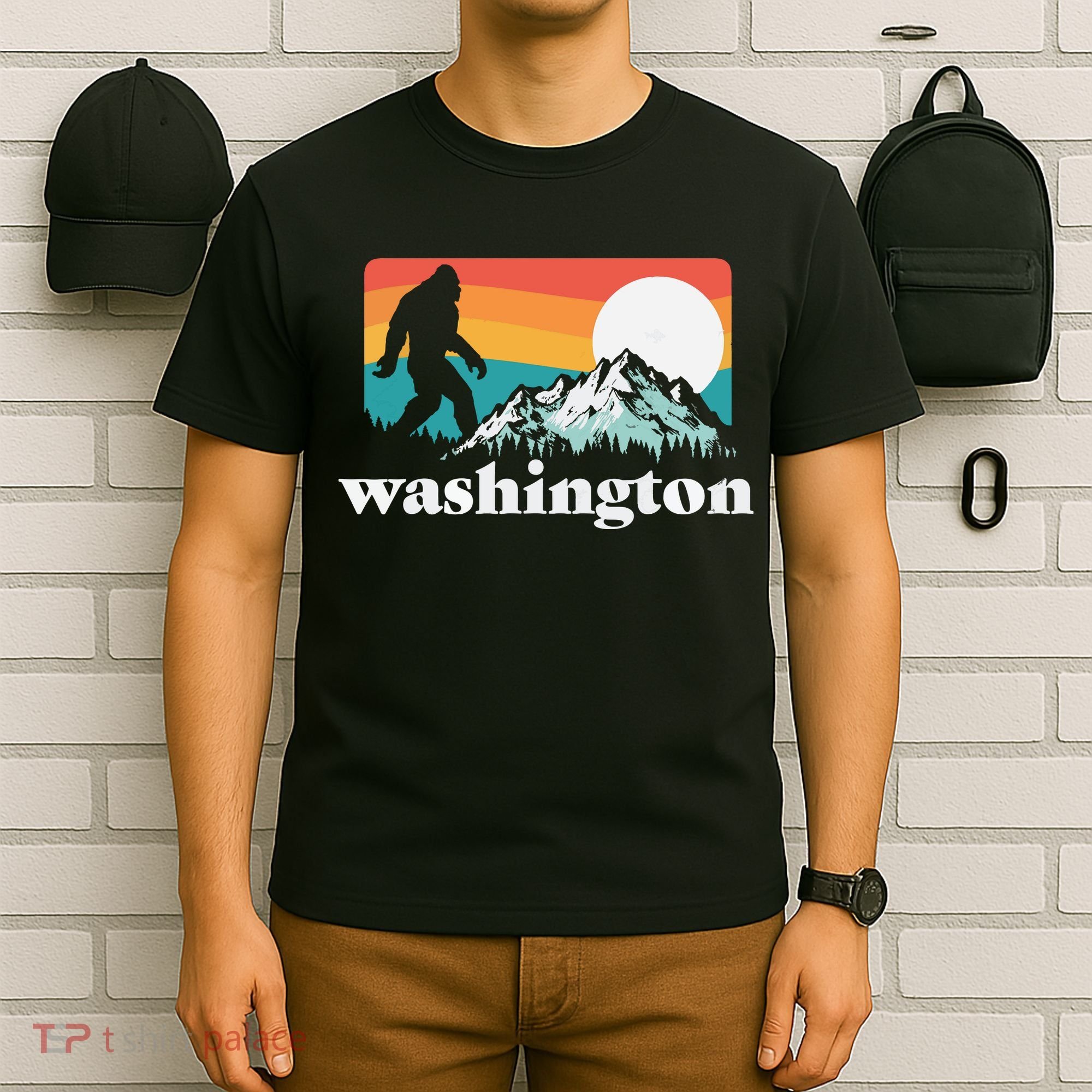 State Of Washington Pacific Northwest Bigfoot Mountain T-Shirt