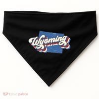 State Of Wyoming Retro Logo USA-Made Doggie Bandana thumb 0