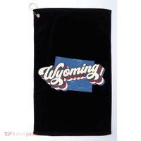 State Of Wyoming Retro Logo Golf Towel thumb 0