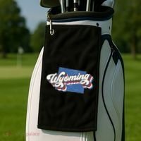 State Of Wyoming Retro Logo Golf Towel thumb 2